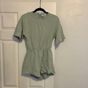 Sage Green Short Sleeve Romper